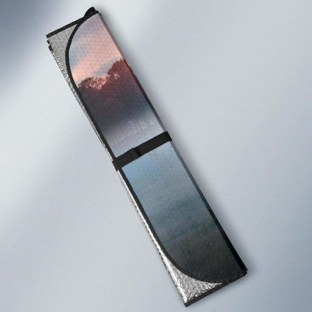 Deer Forest Morning Sunrise Fog Winter Hd Car Sun Shade