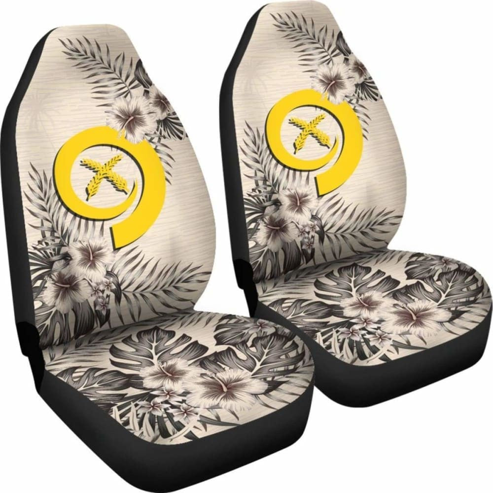 Vanuatu Car Seat Covers The Beige Hibiscus (Set Of Two)