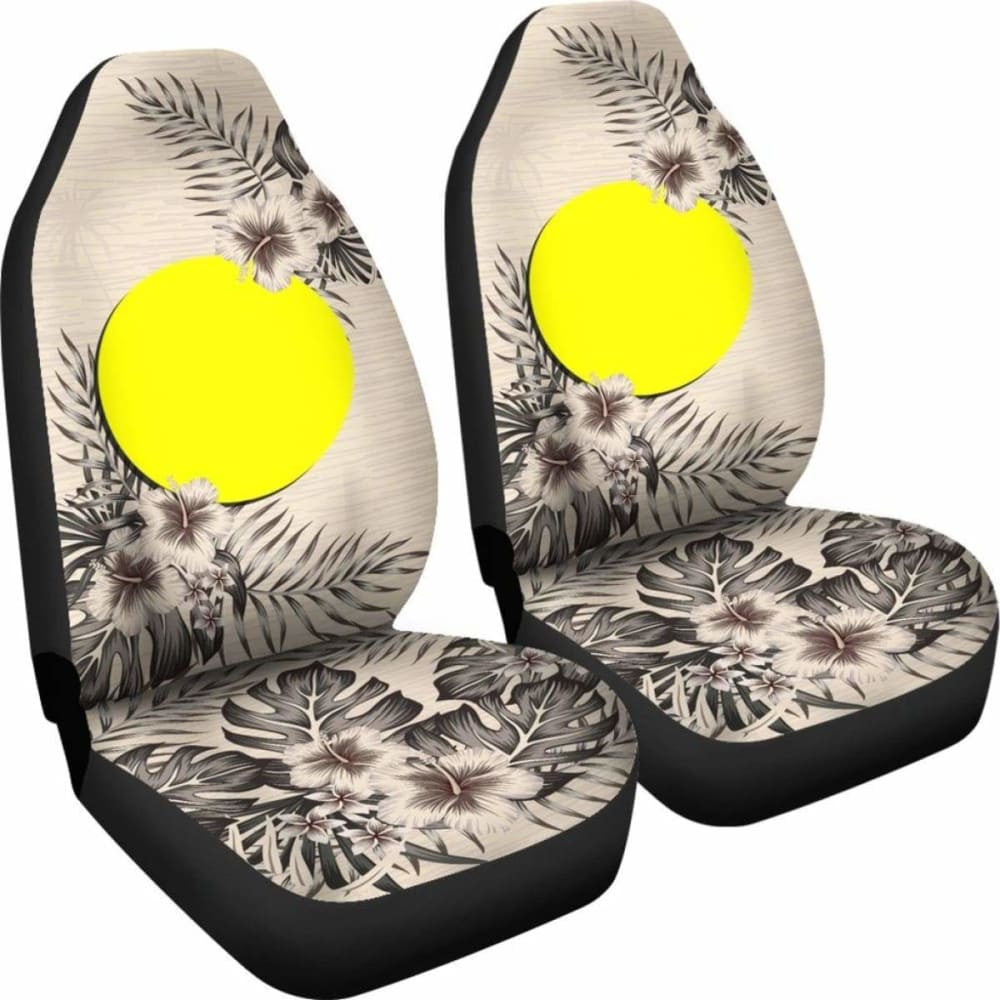 Palau Car Seat Covers The Beige Hibiscus (Set Of Two)