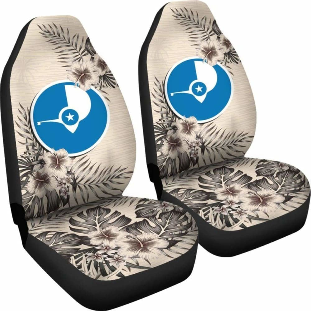 Yap Car Seat Covers The Beige Hibiscus (Set Of Two)