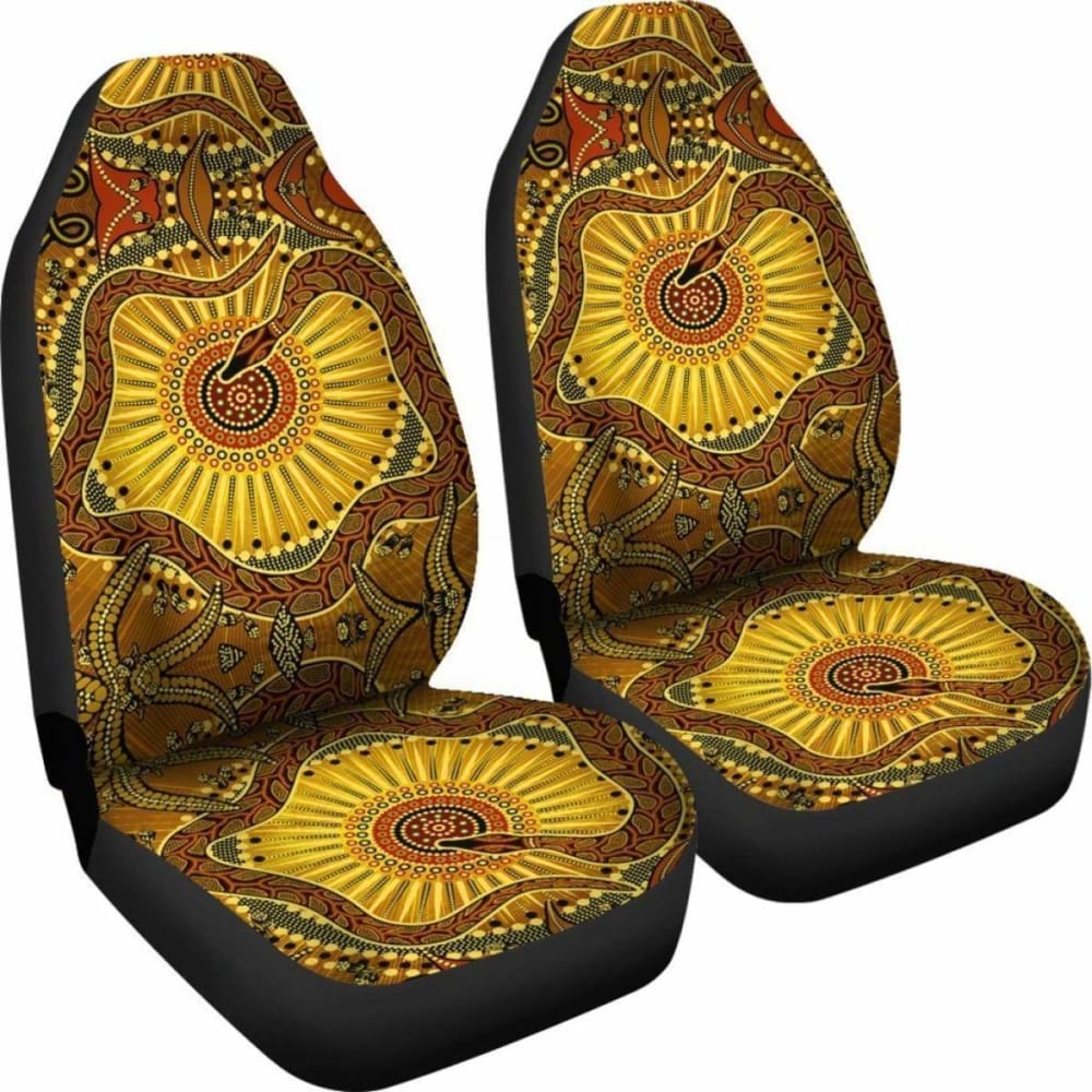 Australia Car Seat Covers - Australian Aboriginal Snake - Rainbow Serpent -