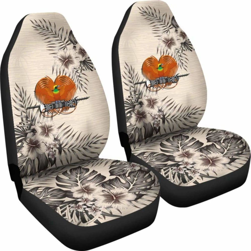 Papua New Guinea Car Seat Covers The Beige Hibiscus (Set Of Two) .