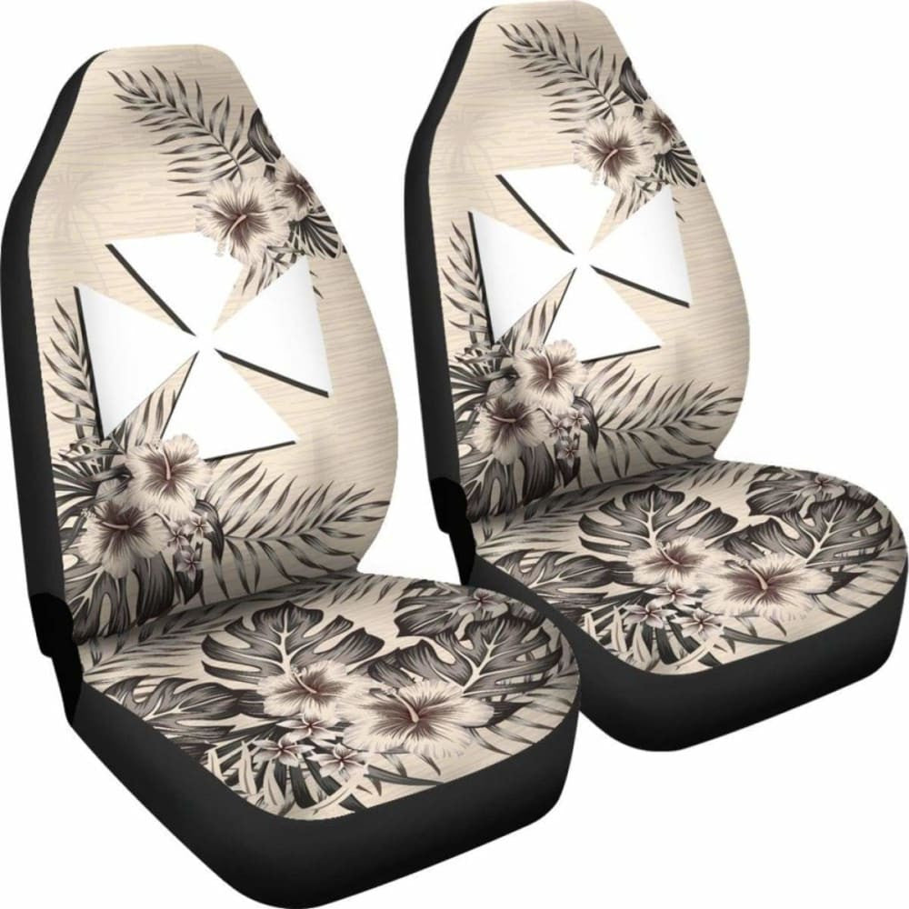 Wallis And Futuna Car Seat Covers The Beige Hibiscus (Set Of Two)