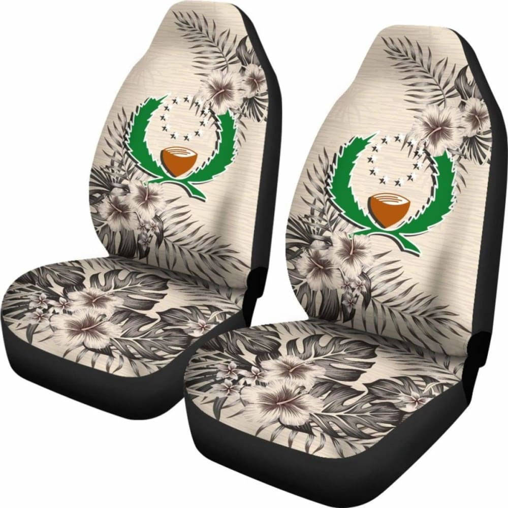 Pohnpei Car Seat Covers The Beige Hibiscus (Set Of Two)
