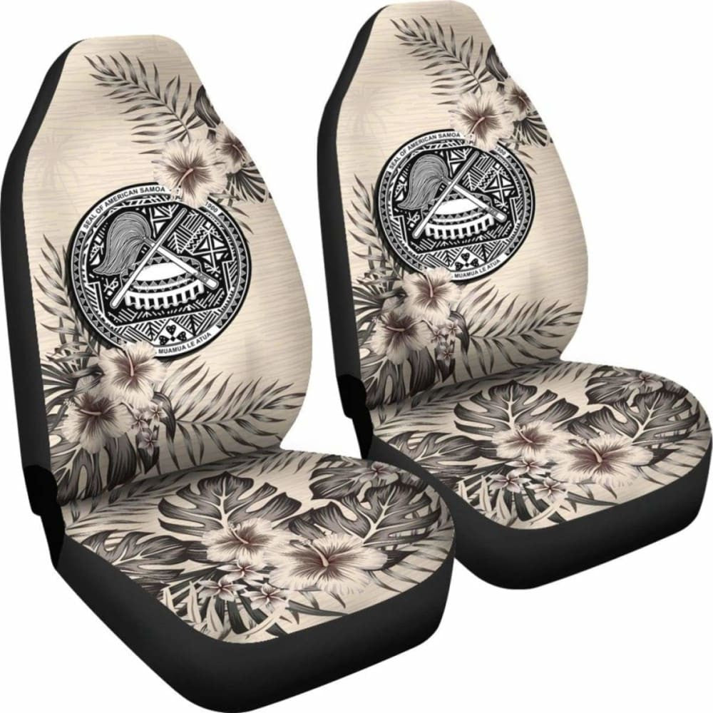 American Samoa Car Seat Covers The Beige Hibiscus (Set Of Two)