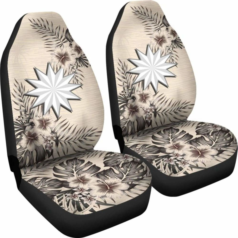 Nauru Car Seat Covers The Beige Hibiscus (Set Of Two)