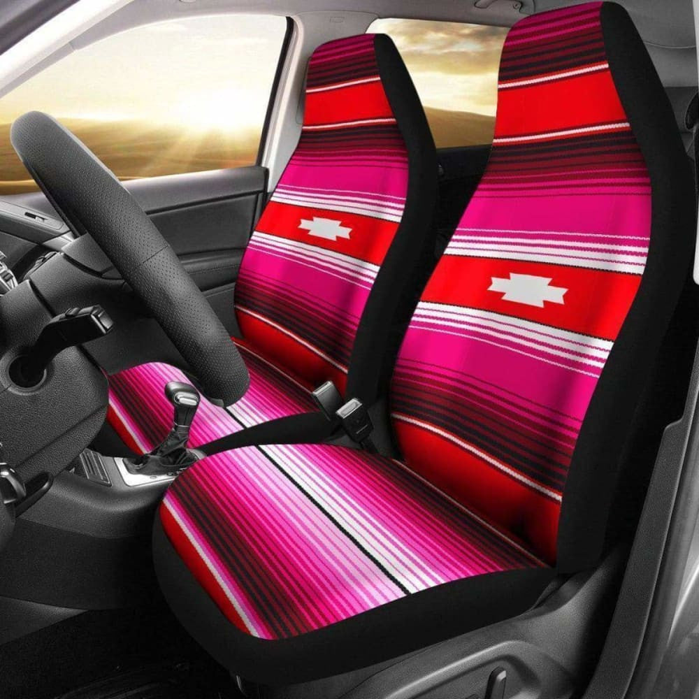 Burgundy Aztec Design Seat Covers
