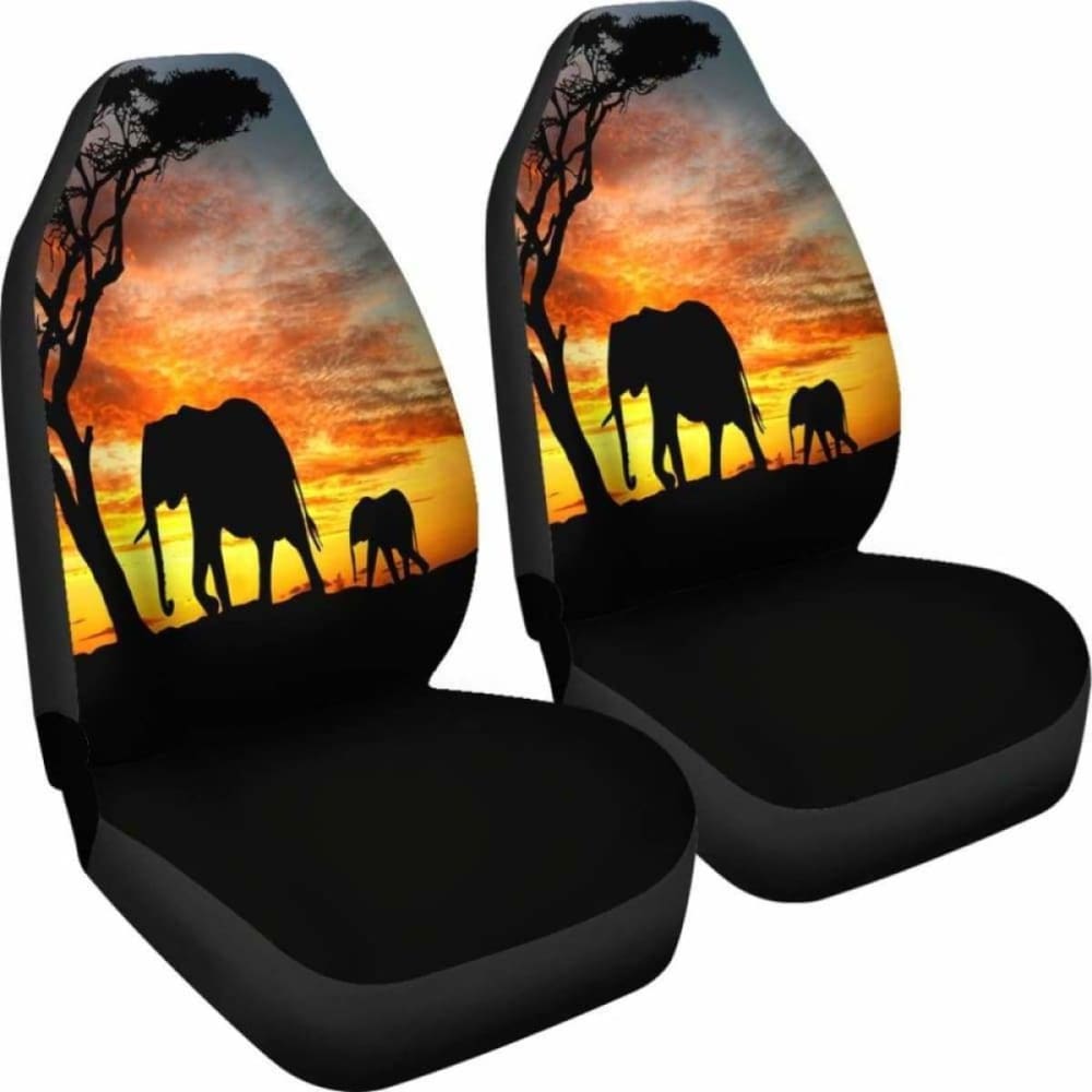 Elephant Sunset Car Seat Covers