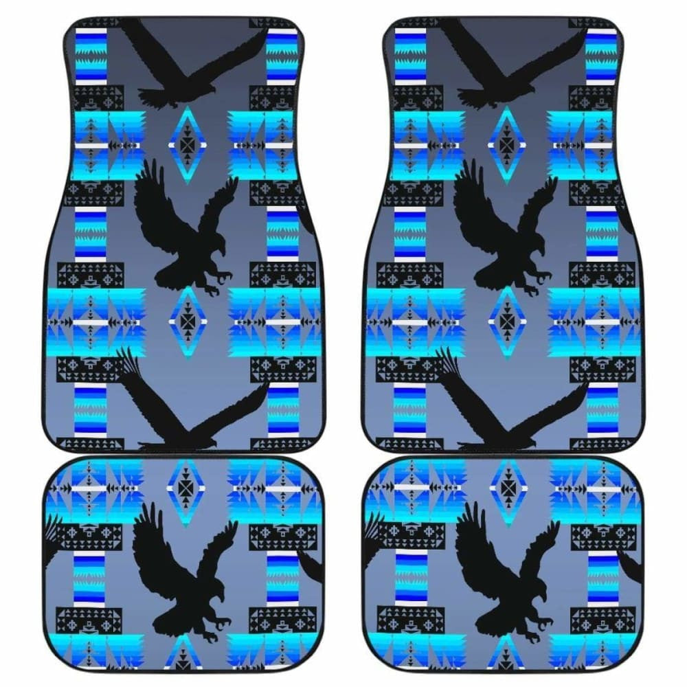 Seven Tribes Midnight Lake Eagle Front And Back Car Mats (Set Of)
