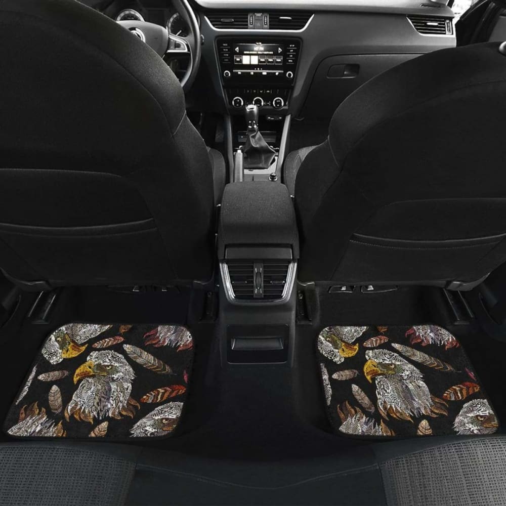 Eagle Pattern Print Design Front And Back Car Mats