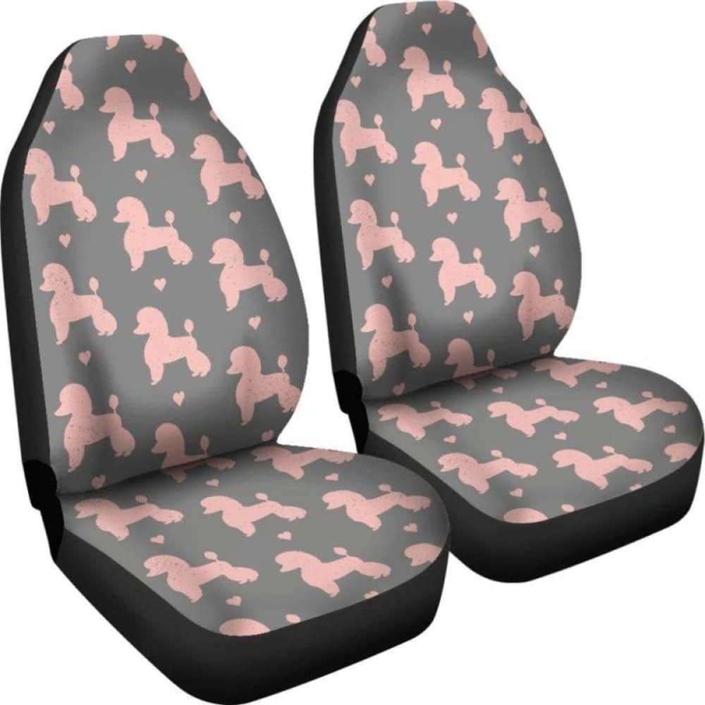 Poodle Pink Patterns Car Seat Covers