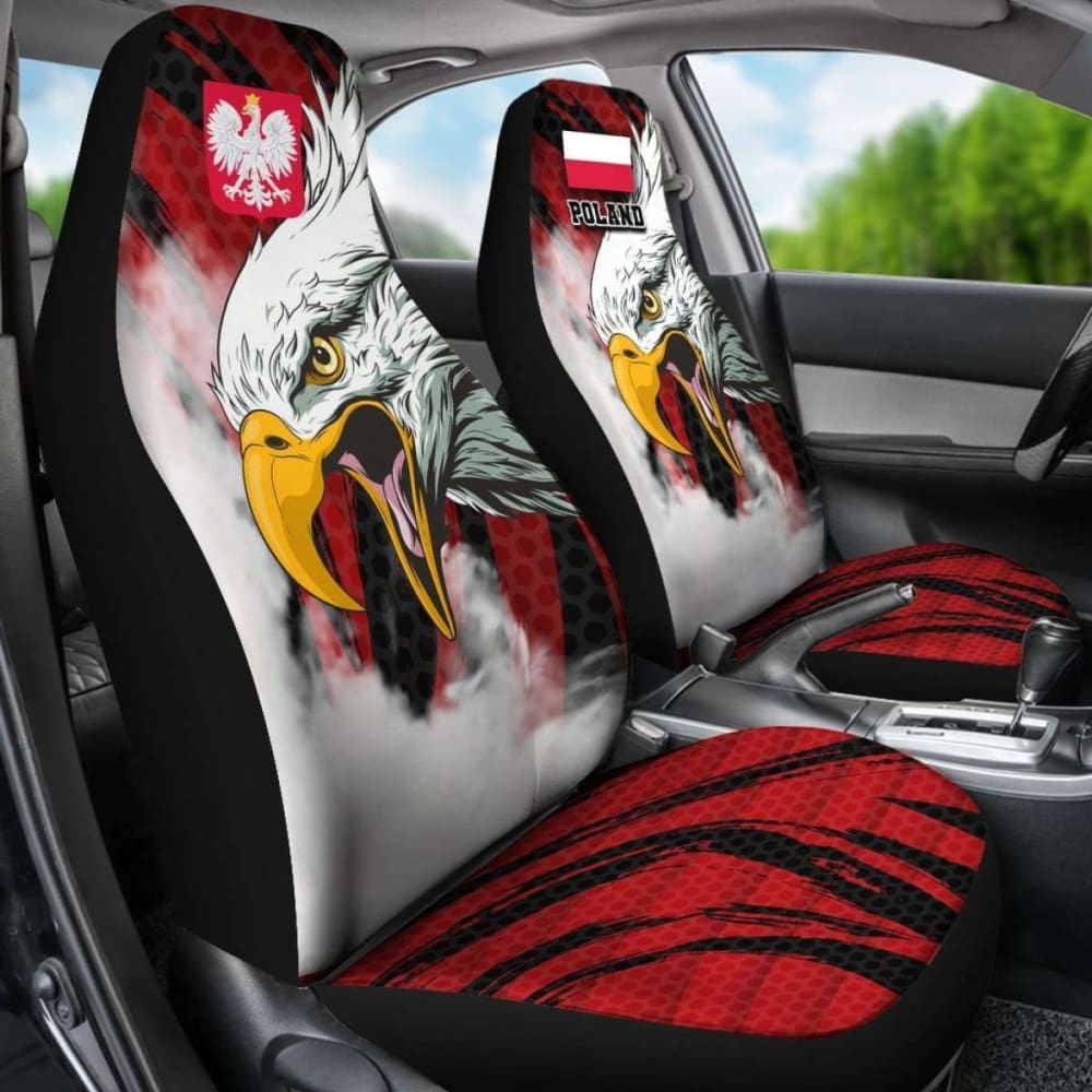 Poland Car Seat Covers Polish White Eagle Powerful