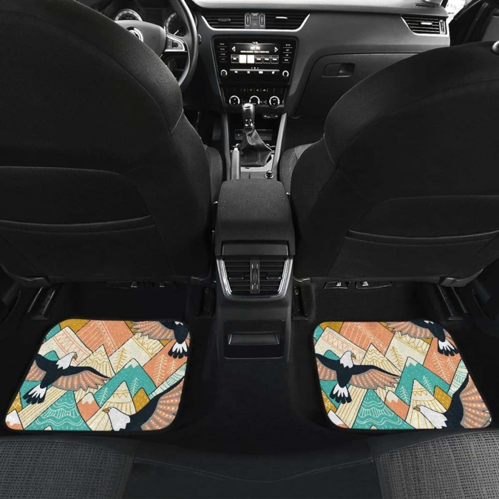 Eagle Pattern Print Design Front And Back Car Mats