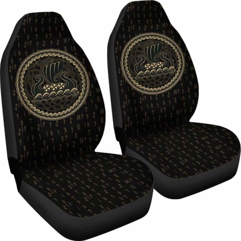 Viking Tree Of Life Drakkar Longship Car Seat Covers