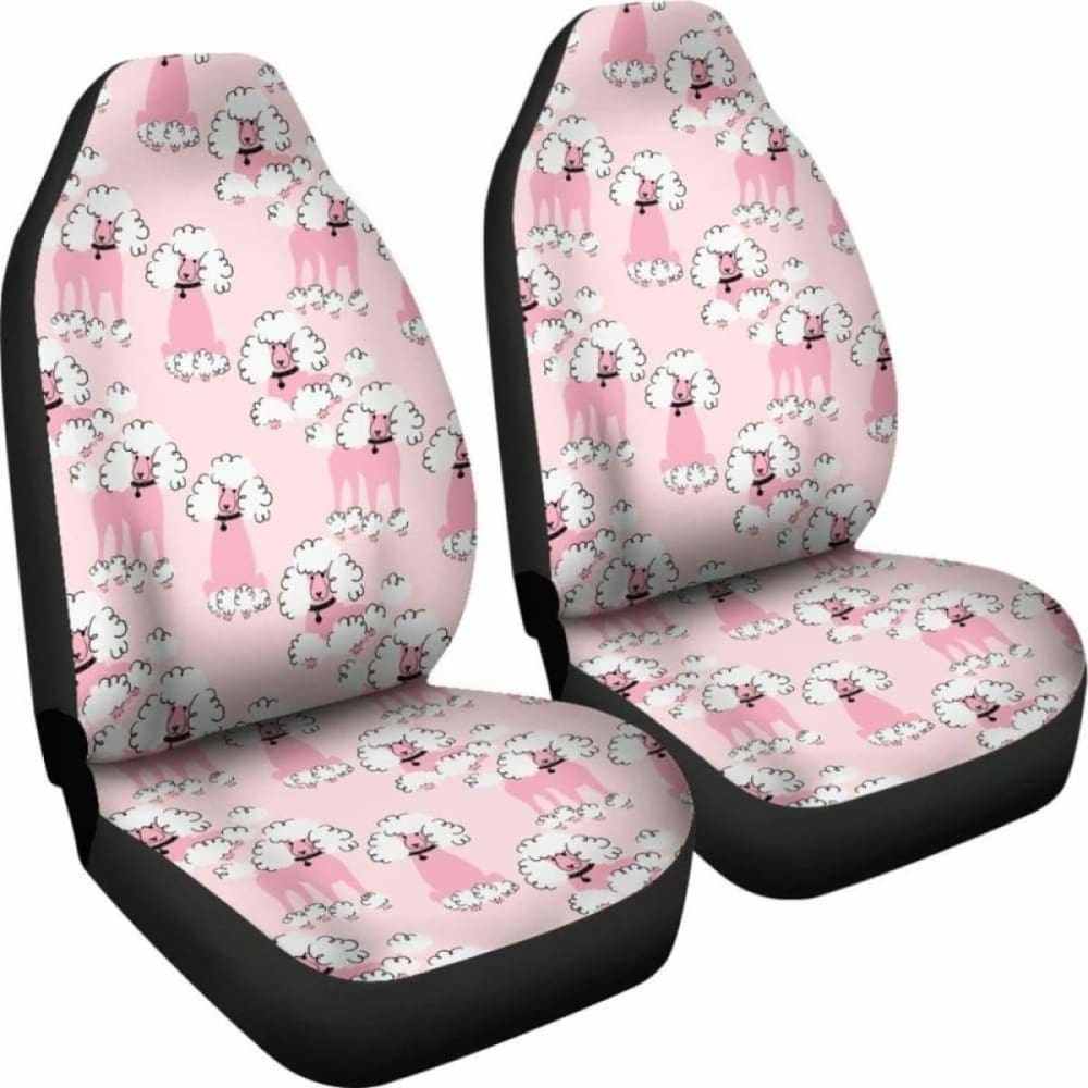 Poodle Pink Color Patterns Car Seat Covers