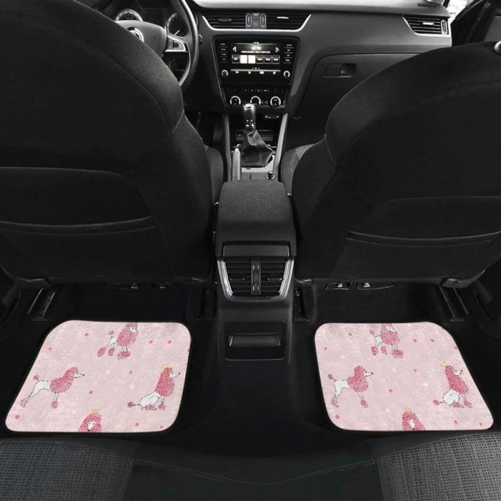 Poodle Dog Pink Color Theme Front And Back Car Mats