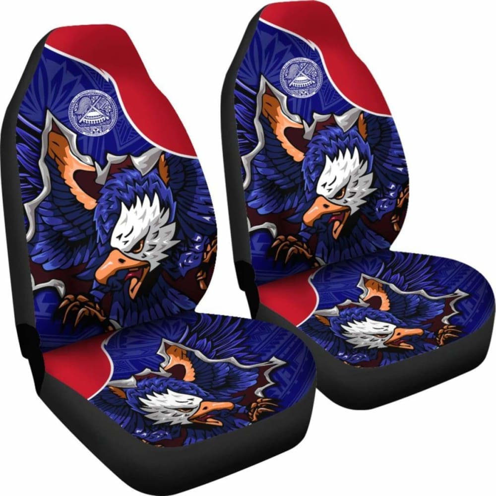 American Samoa Car Seat Covers - Eagle Style Polynesian Patterns -