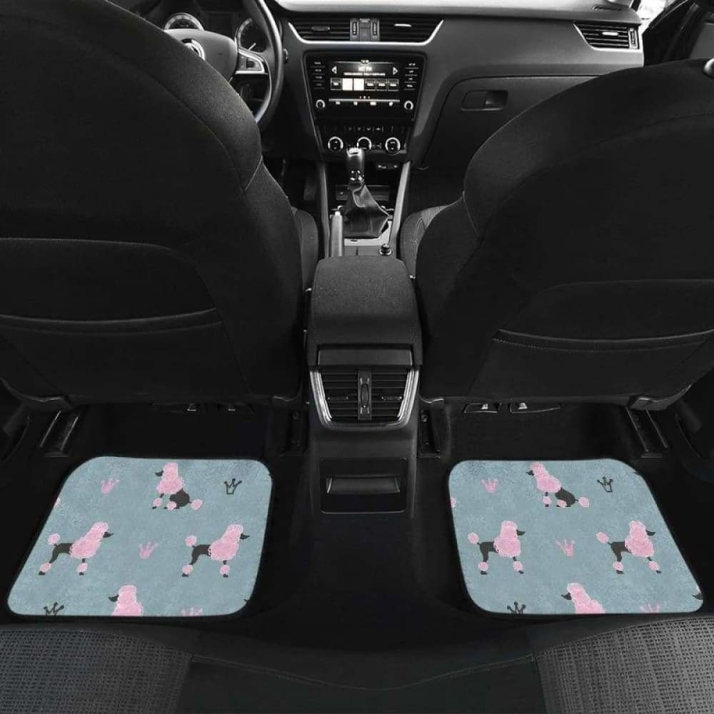 Poodle Dog Pattern Front And Back Car Mats