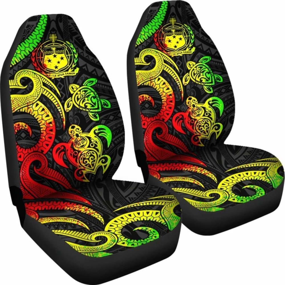 Samoa Polynesian Car Seat Covers - Reggae Tentacle Turtle -