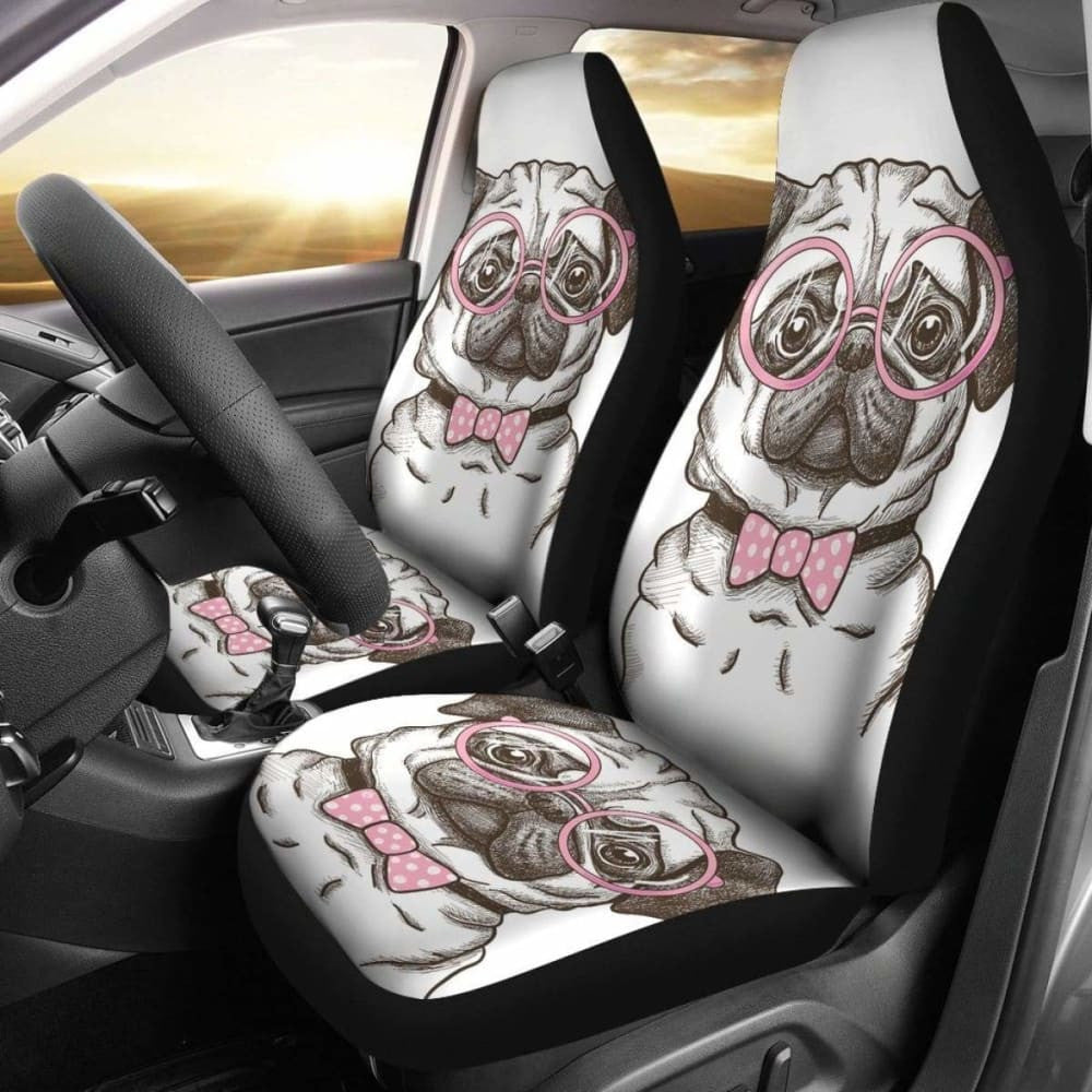 Nerd Pug Car Seat Covers