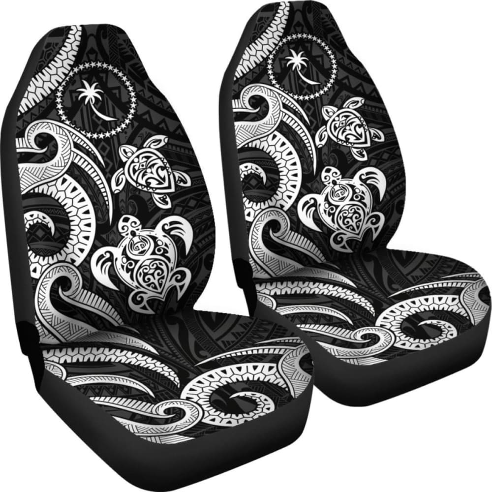 Chuuk Micronesian Car Seat Covers - White Tentacle Turtle -