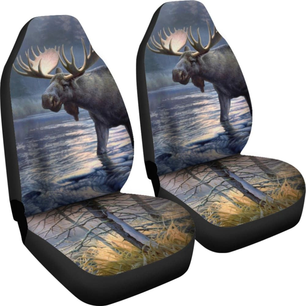 Powerful Elk on Water Car Seat Cover