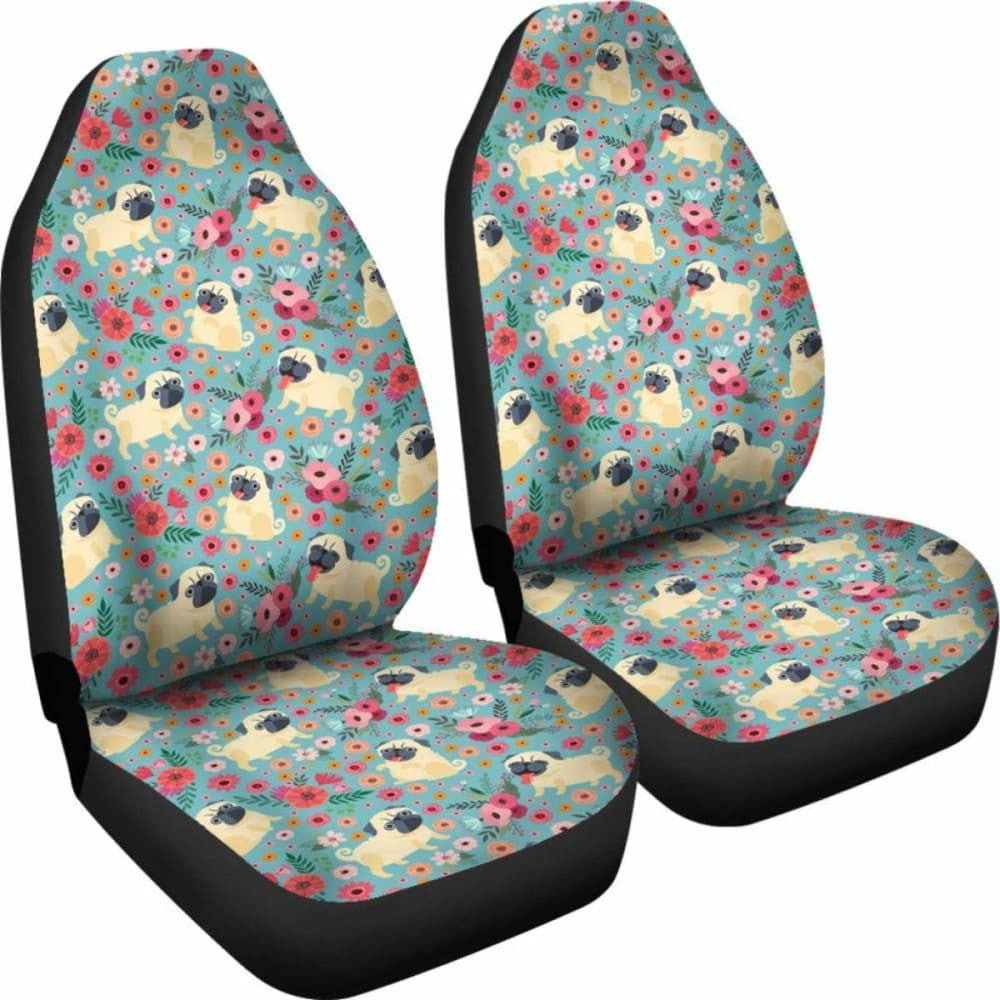 Pug Flower Car Seat Covers