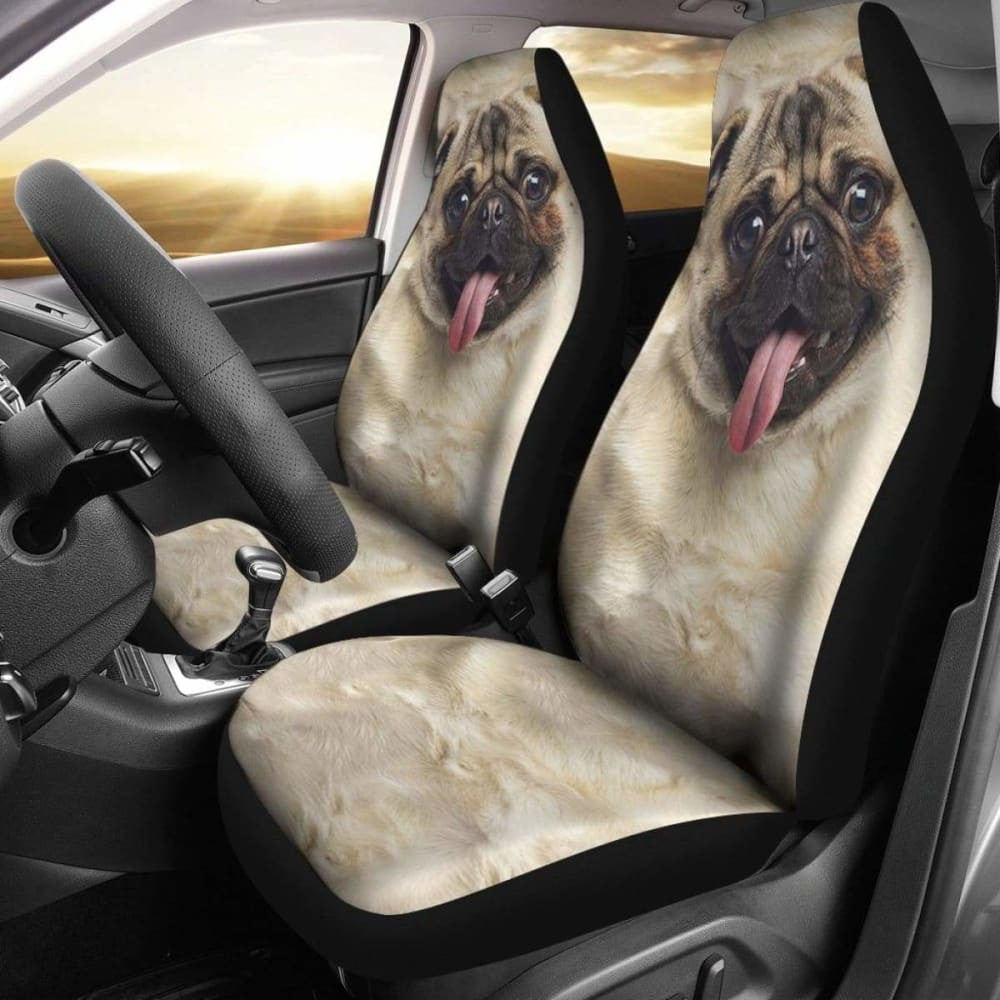 Pug Dog Car Seat Covers Funny Dog Face