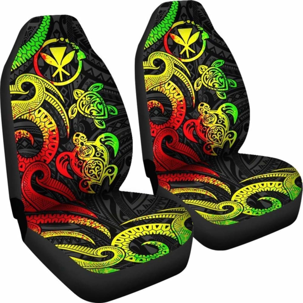 Polynesian Hawaii Car Seat Covers - Reggae Tentacle Turtle -