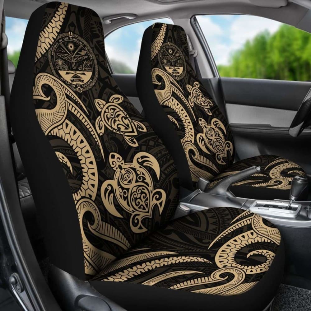 Marshall Islands Car Seat Covers - Tentacle Turtle Gold -