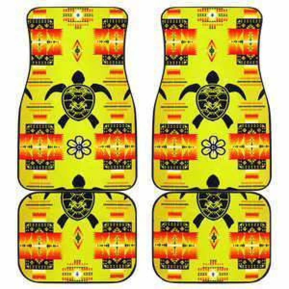 Turtle Yellow Orange Set Of Car Floor Mats