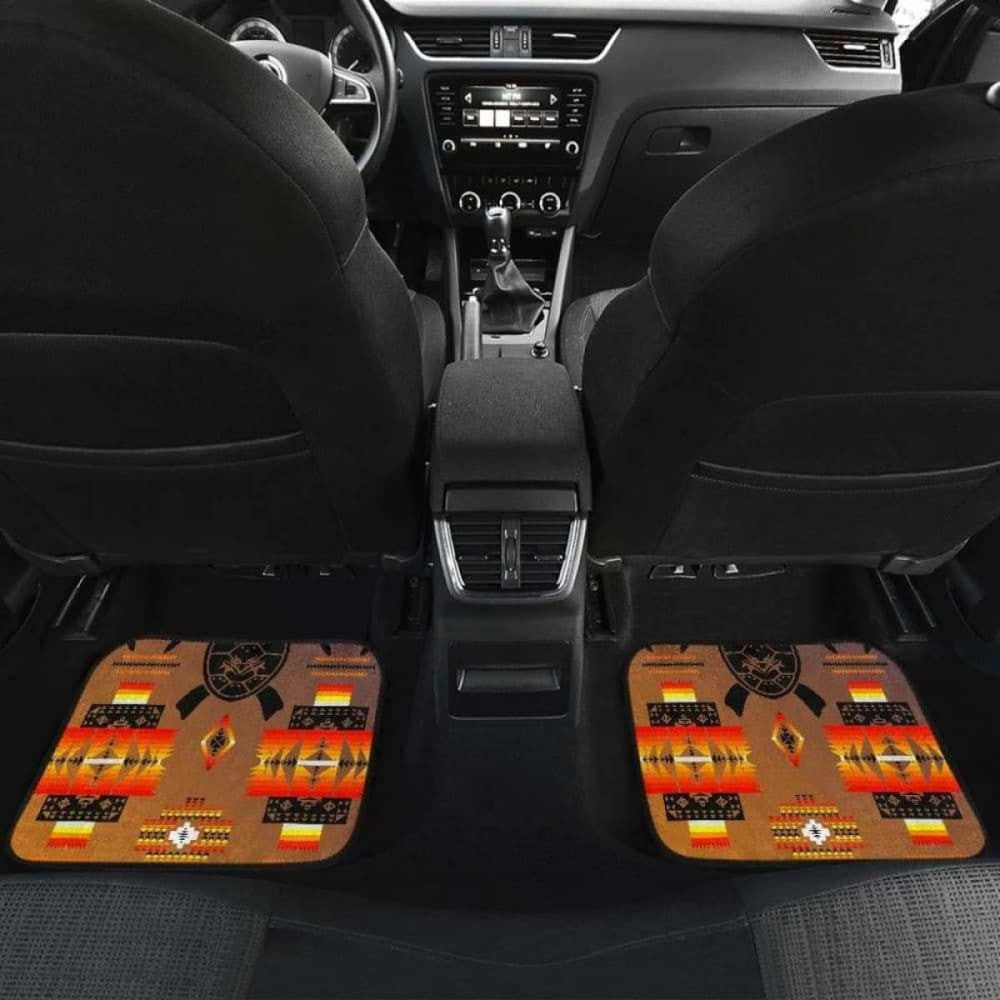 Turtle Dark Blue Orange Car Floor Mats