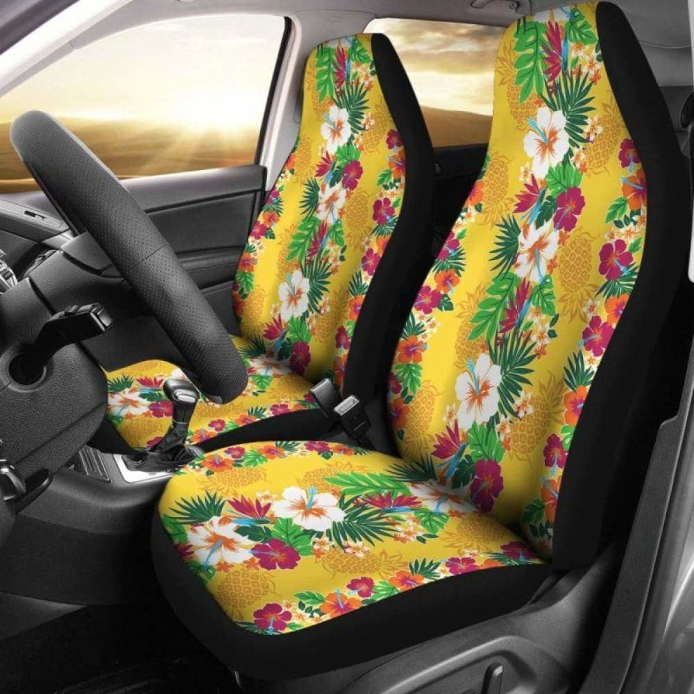 Hawaii Tropical Pineapple Hibiscus Car Seat Covers