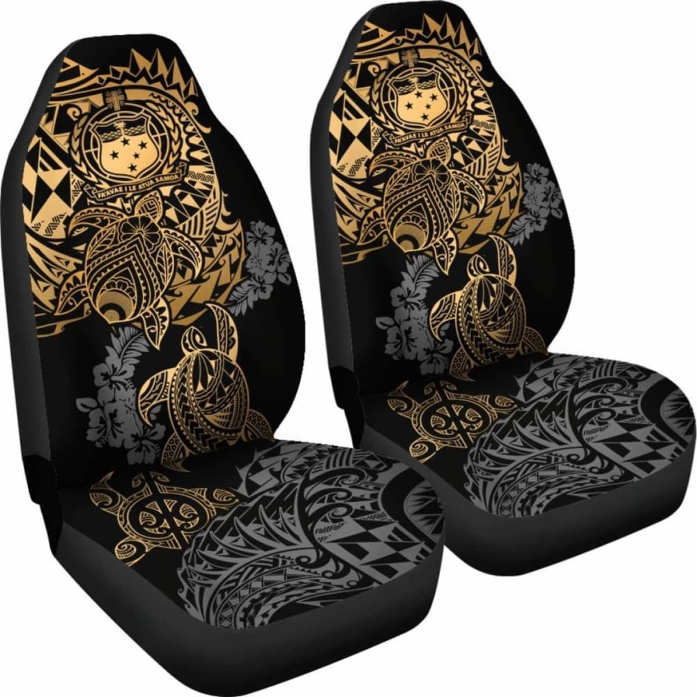 Samoa Polynesian Car Seat Covers - Gold Turtle Flowing - Amazing