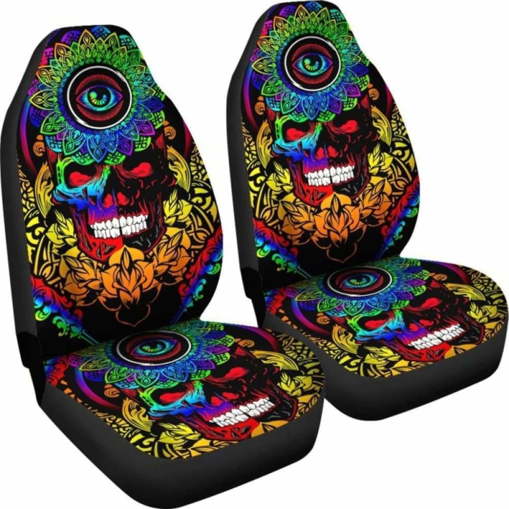 Set Of Pcs Sugar Skull Car Seat Covers