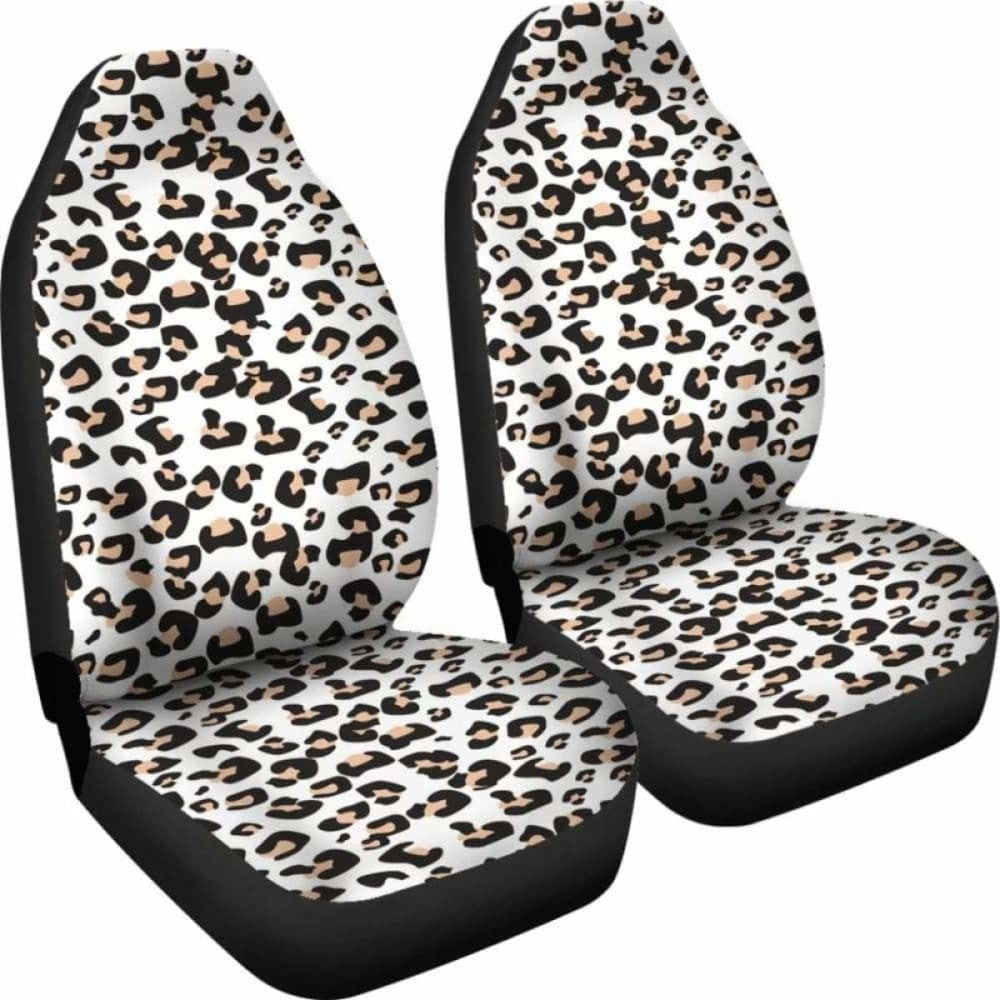 White Leopard Print Car Seat Covers