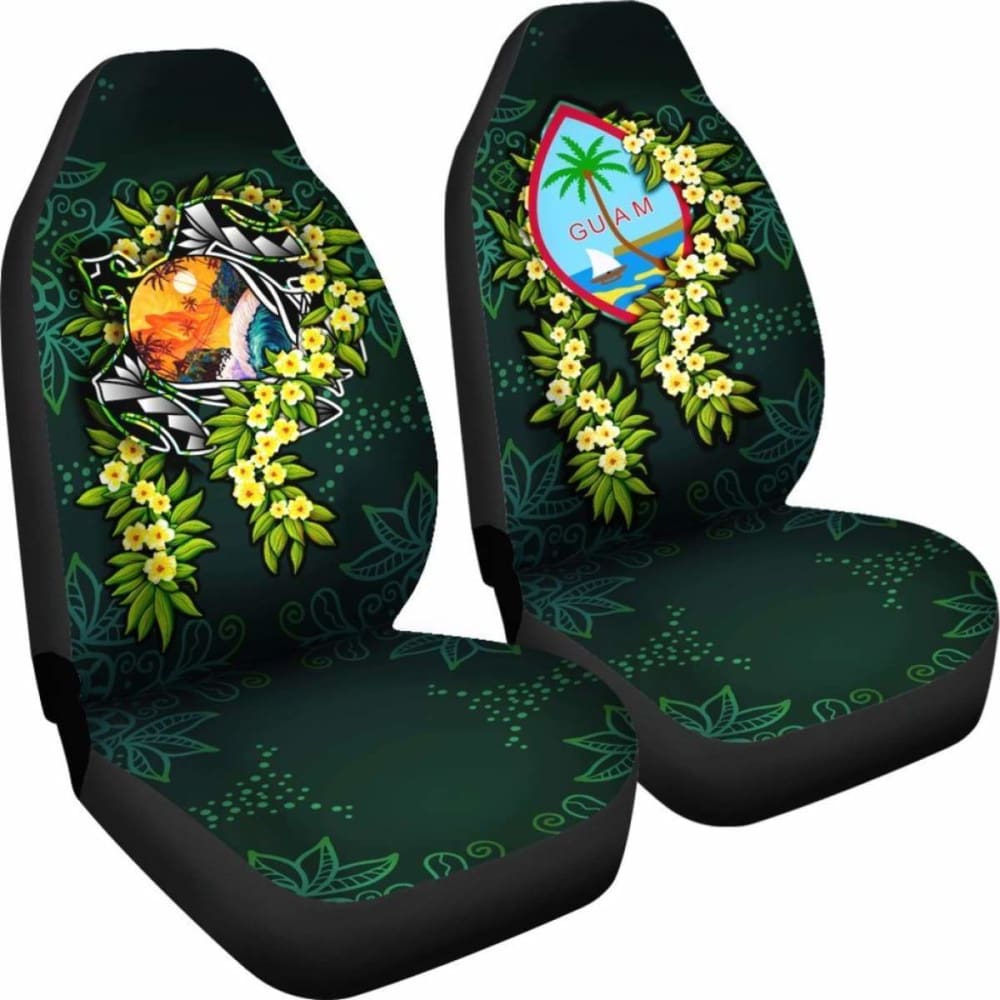 Guam Polynesian Car Seat Covers - Ti Leaf Lei Turtle - Amazing