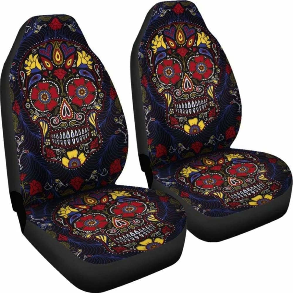 Set Of Pcs Sugar Skull Car Seat Covers