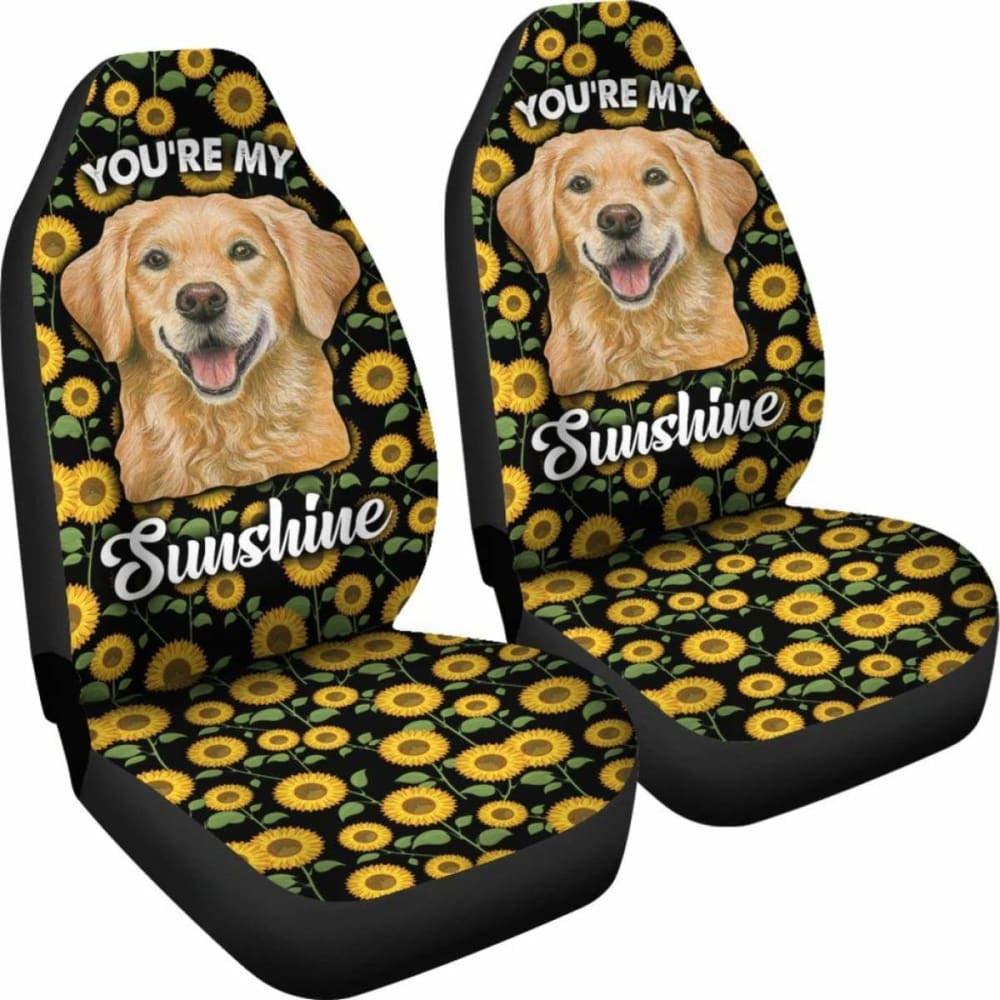 Golden Dog You're My Sunshine Sunflower Car Seat Covers