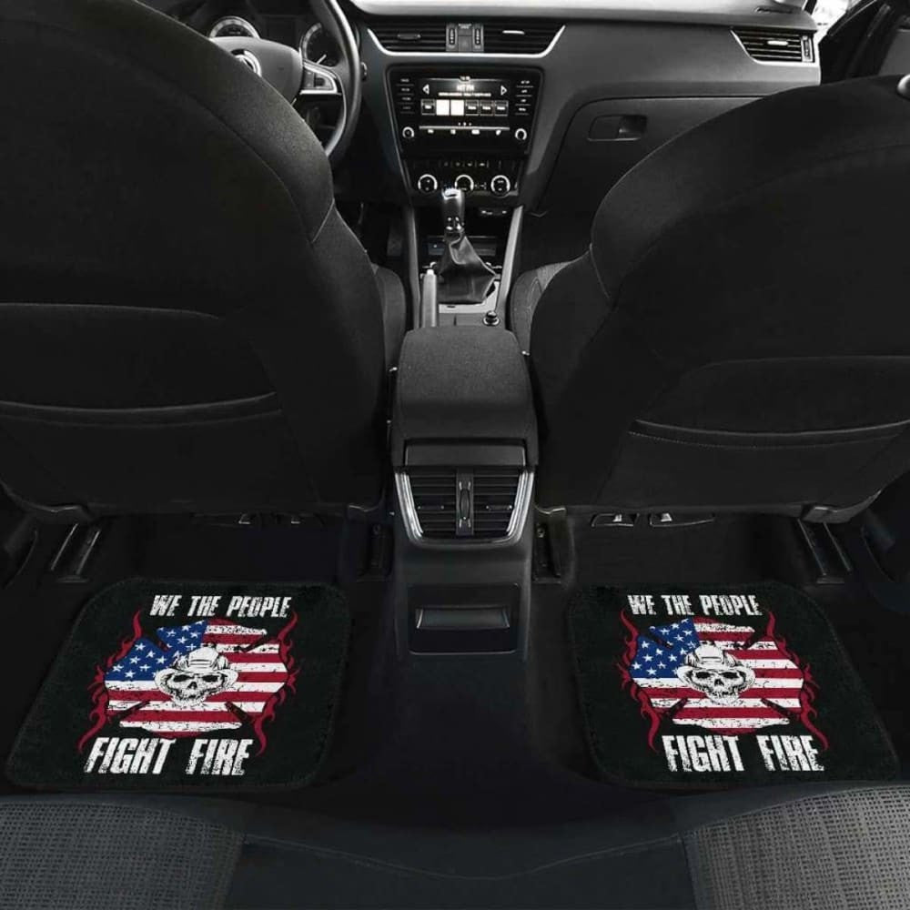 Firefighter Fight Fire Front And Back Car Mats Set Of