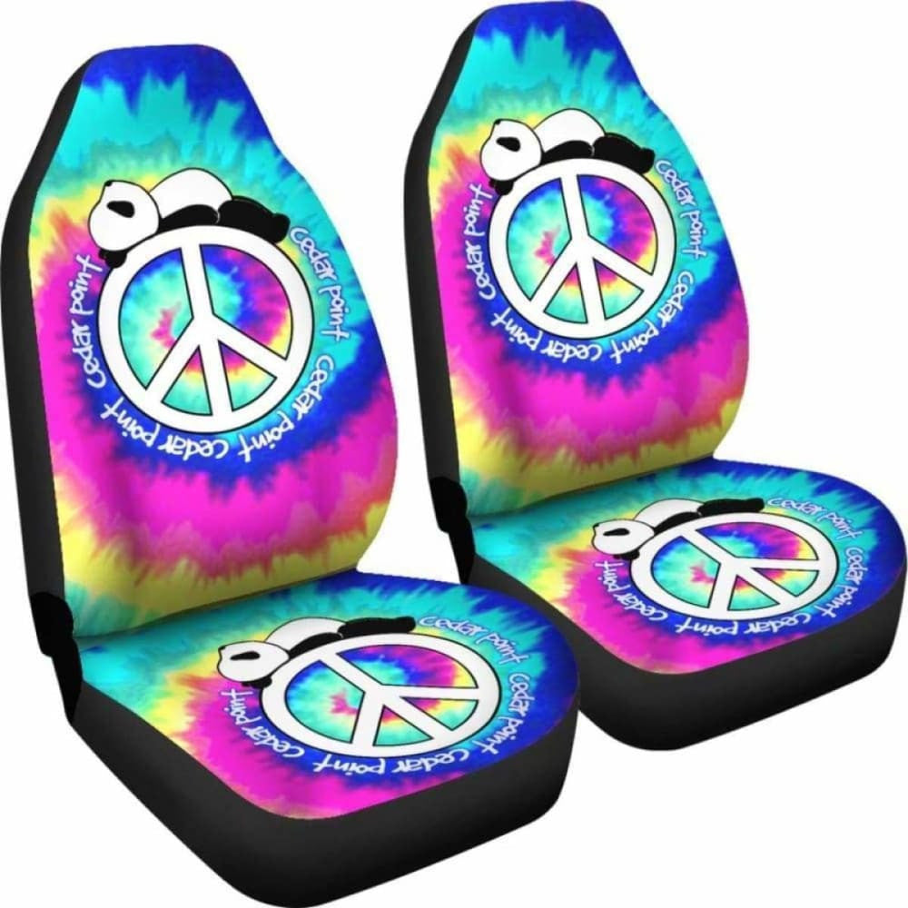 Panda Peace Tie Dye Car Seat Covers