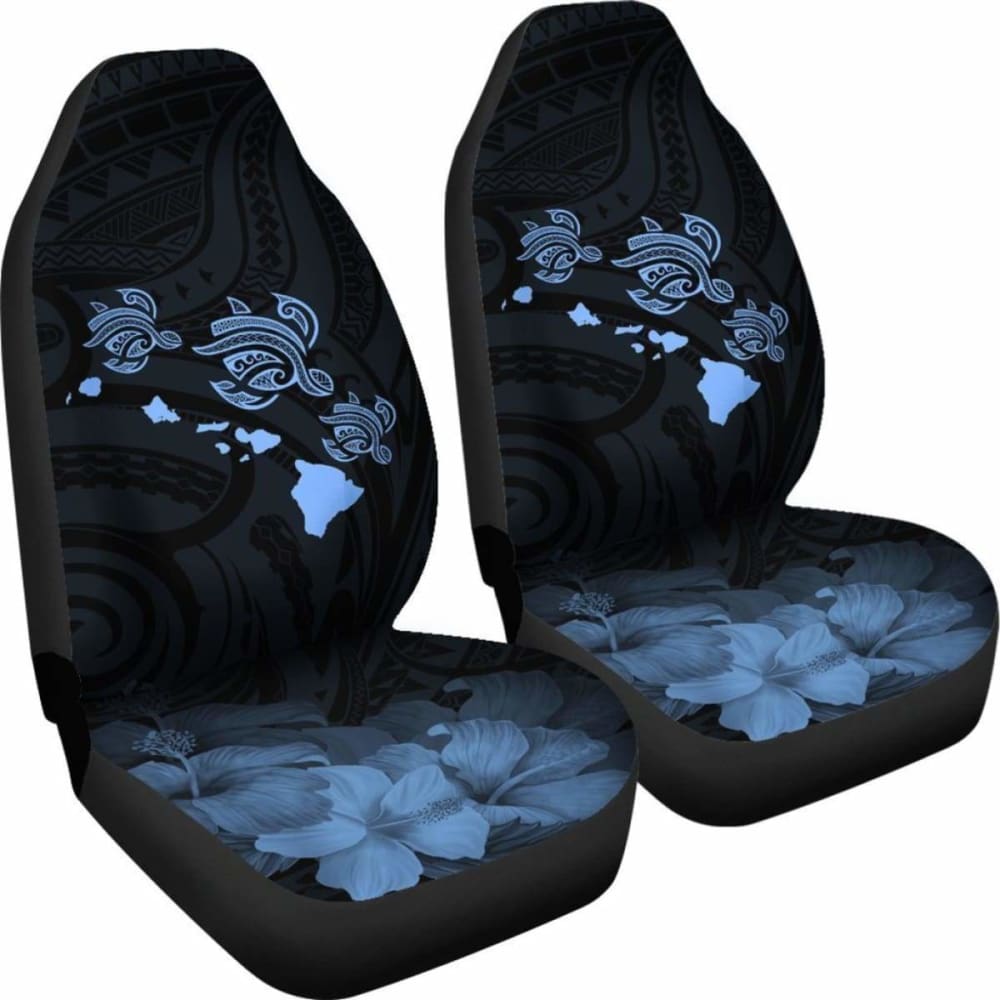 Hawaii Hibiscus Map Polynesian Ancient Blue Turtle Car Set Covers - New - Awesome