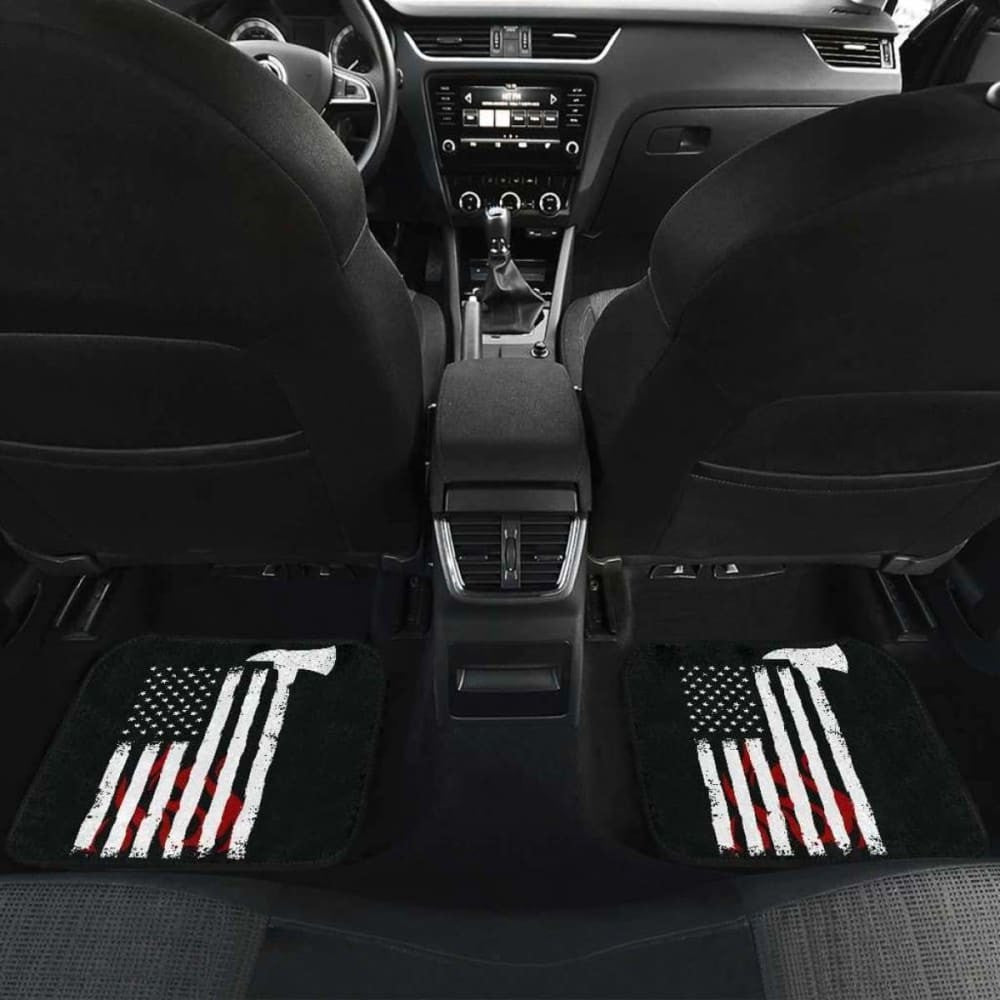 Firefighter Front And Back Car Mats Set Of