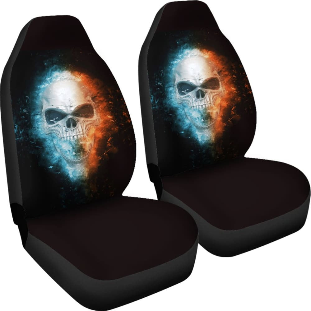 Fire and Ice Skull Car Seat Covers
