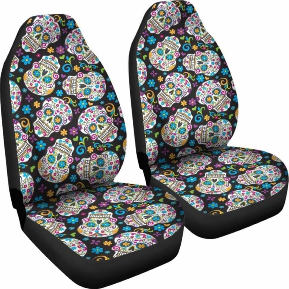 Set Of Pcs - Sugar Skull Car Seat Covers