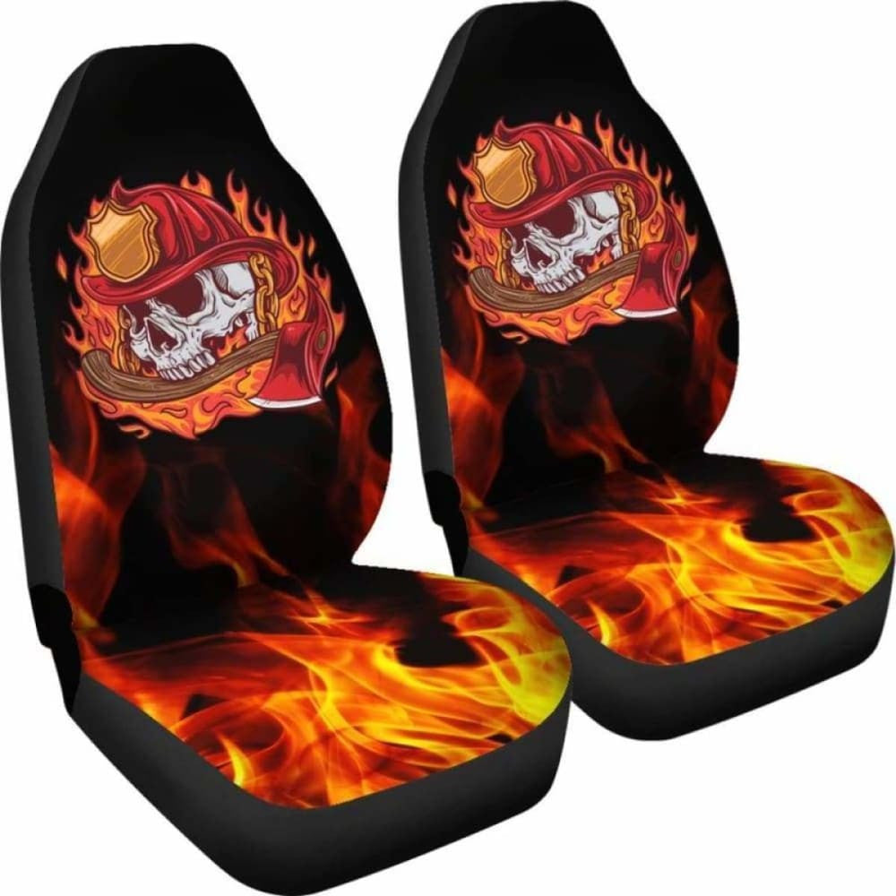 Fire Fighter Skull Car Seat Covers
