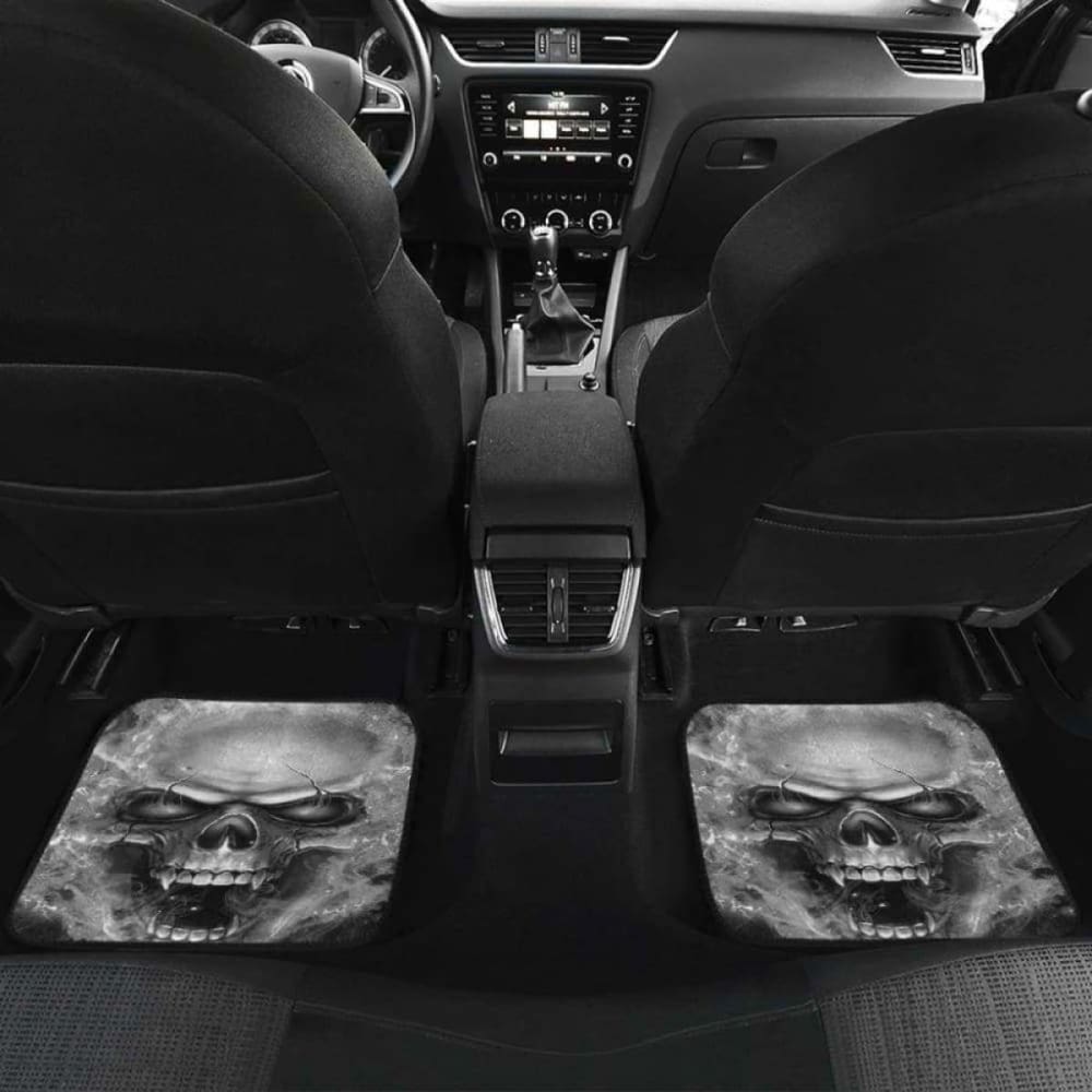 Set Of Pcs Flaming Skull Car Mat