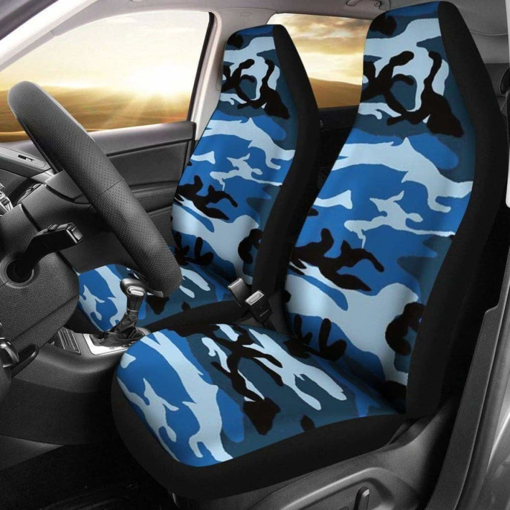 Blue Camouflage Design Seat Covers