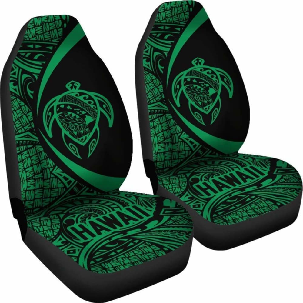 Hawaii Turtle Map Polynesian Car Seat Covers - Green - Best Look - New
