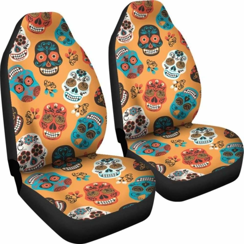 Set Pcs Car Seat Cover Sugar Skulls